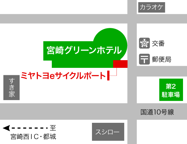 ミヤトヨeサイクルの案内図
